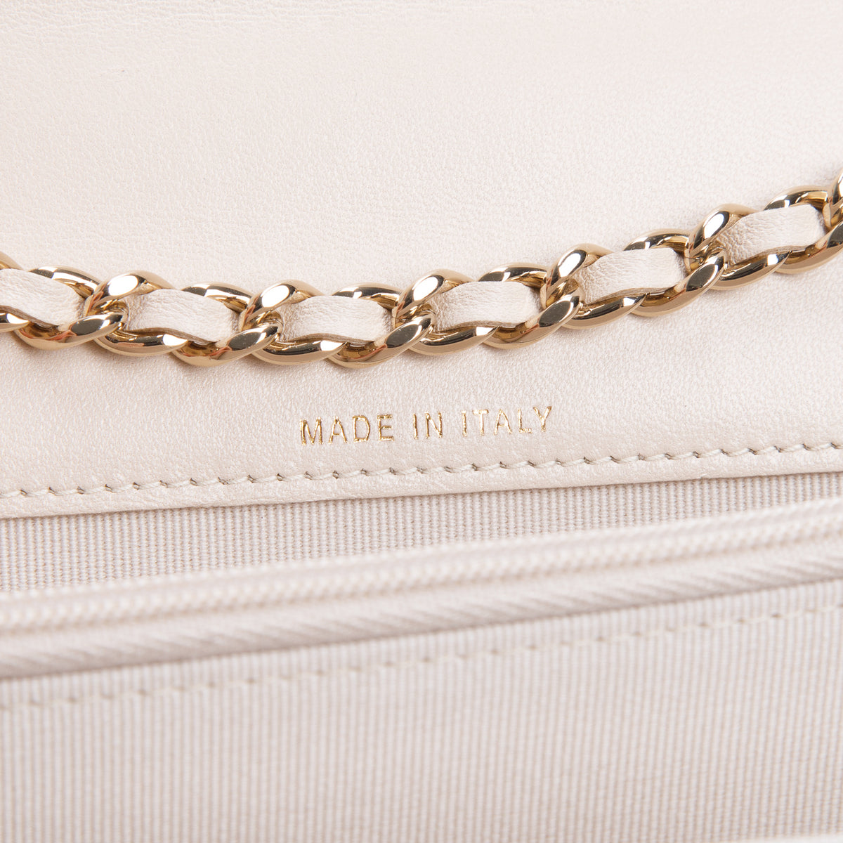 Chanel Beige Lambskin Leather Trendy Handle Wallet on Chain