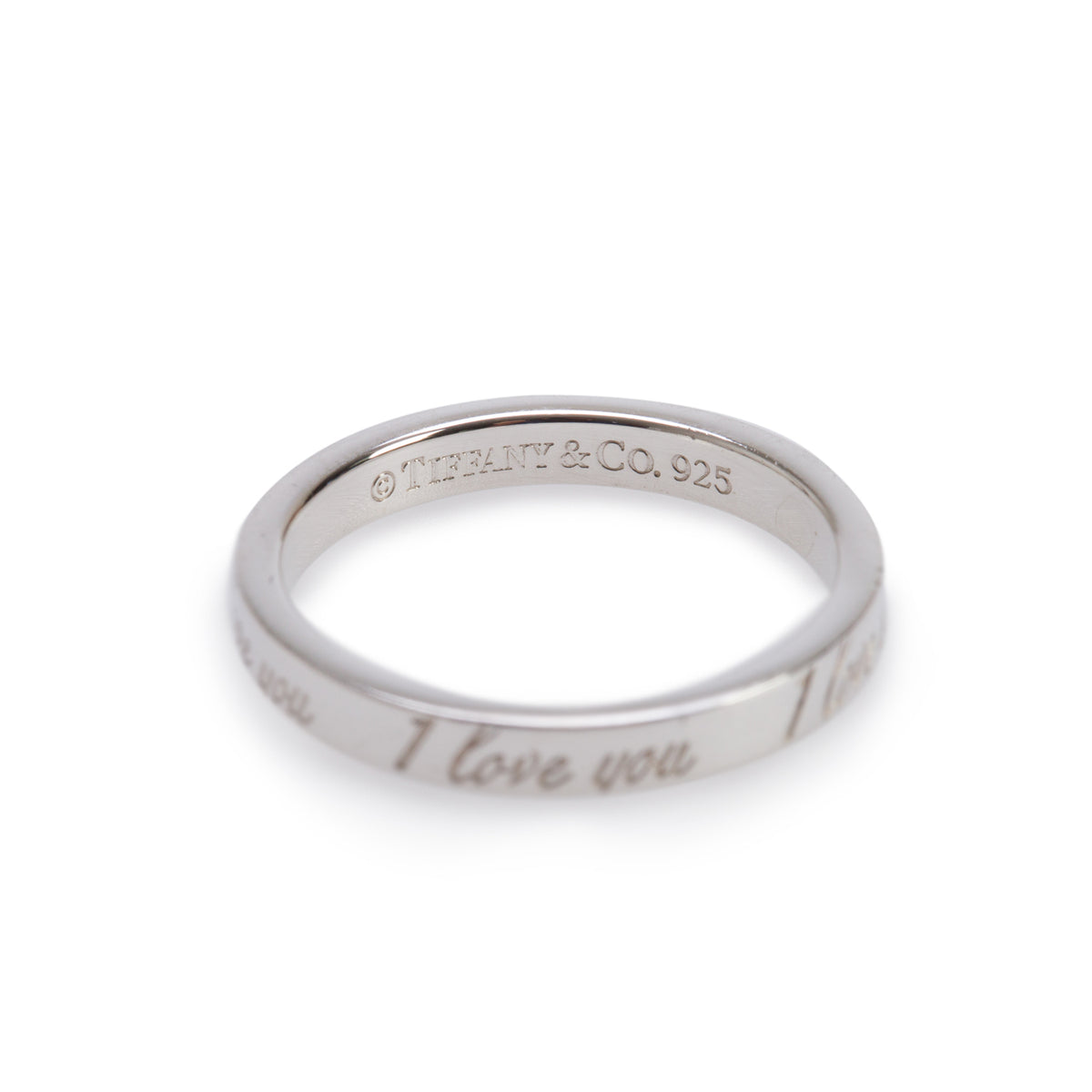 Tiffany & Co. Sterling Silver Notes "I Love You" Ring, Size 7