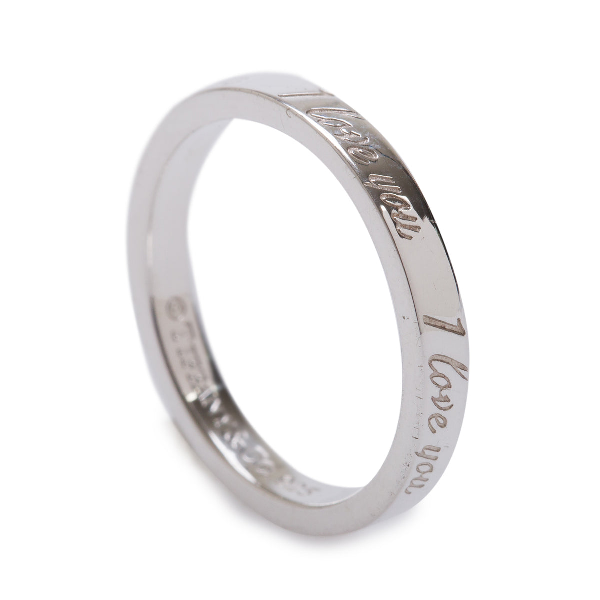 Tiffany & Co. Sterling Silver Notes "I Love You" Ring, Size 7
