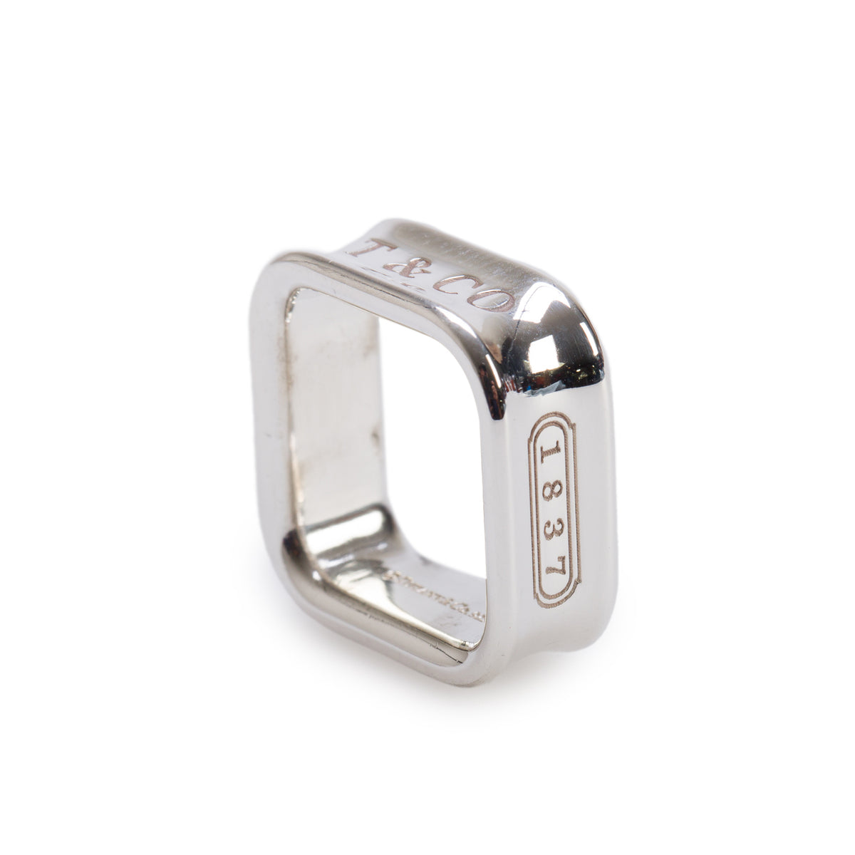 Tiffany & Co. Sterling Silver 1837 Square Ring, Size 5.25