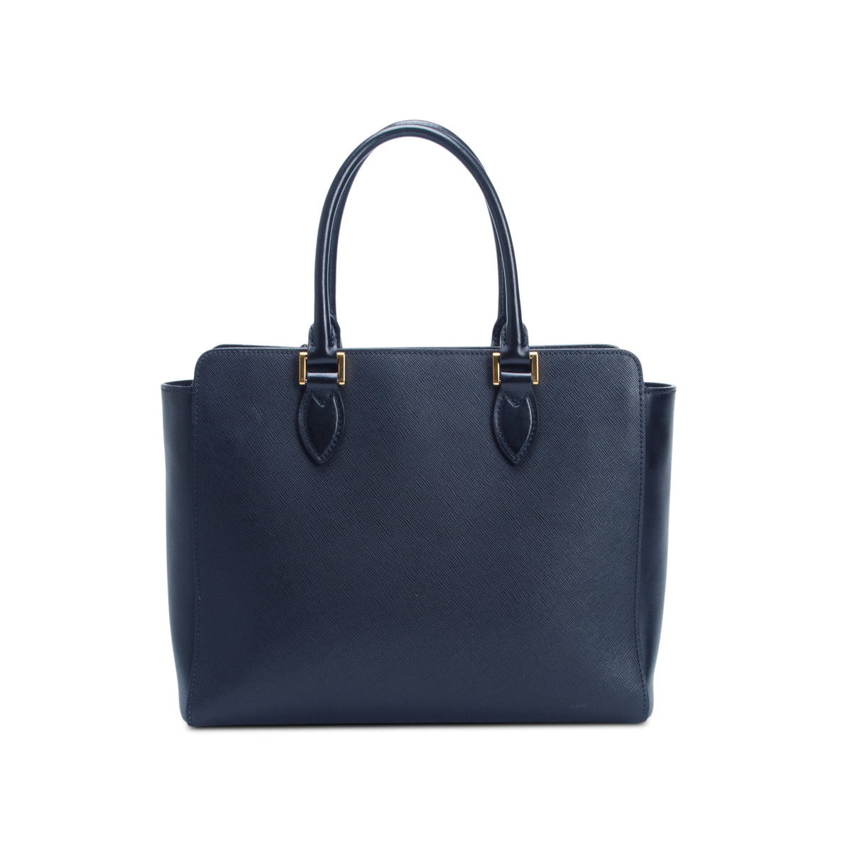 Prada Black Saffiano Soft Calfskin Small Zippered Tote w/ Strap