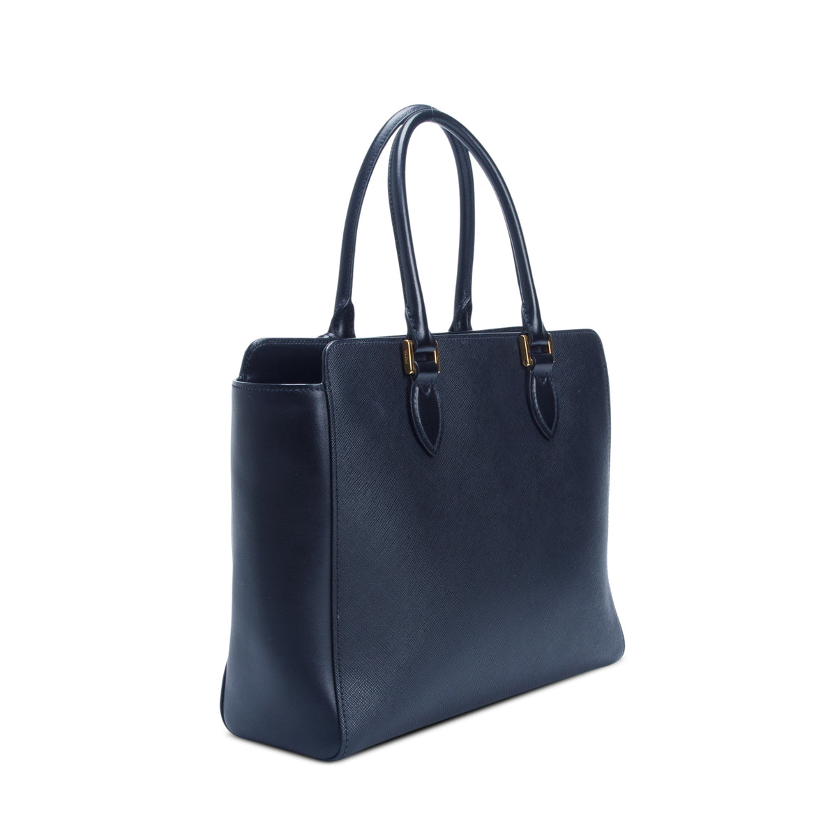 Prada Black Saffiano Soft Calfskin Small Zippered Tote w/ Strap