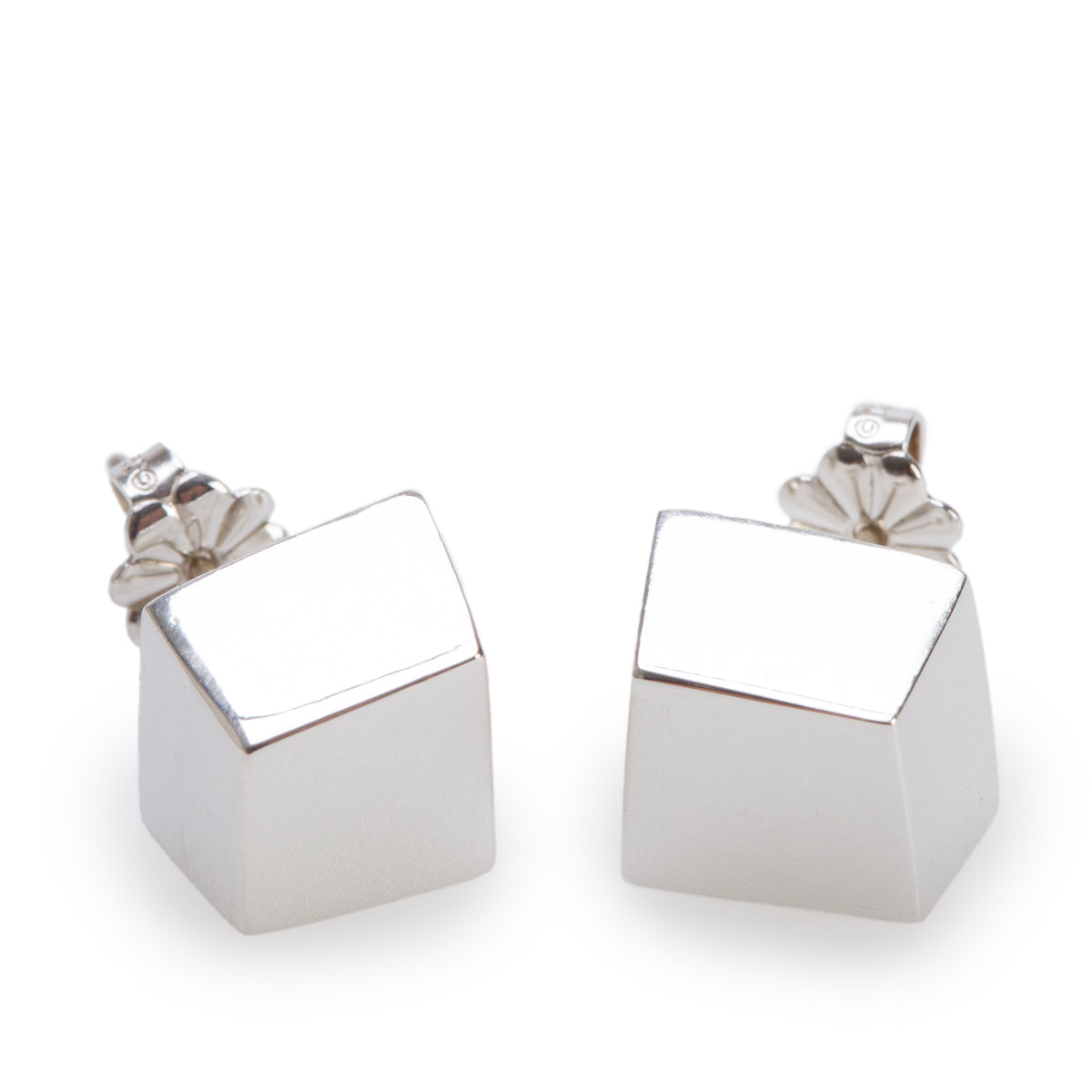 Tiffany & Co. Frank Gehry Sterling Silver Torque Cube Stud Earrings
