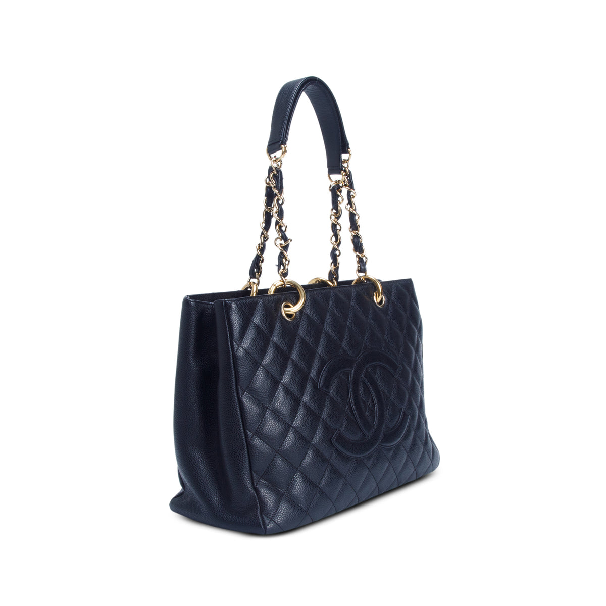 Chanel Black Caviar Leather Grand Shopping Tote (GST) w/ Authenticity Card