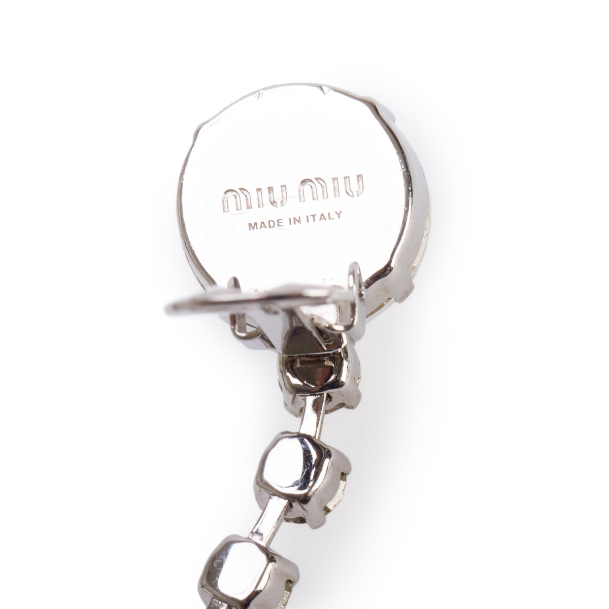 Miu Miu Sterling Silver Faux Pearl & Crystal Drop Earrings