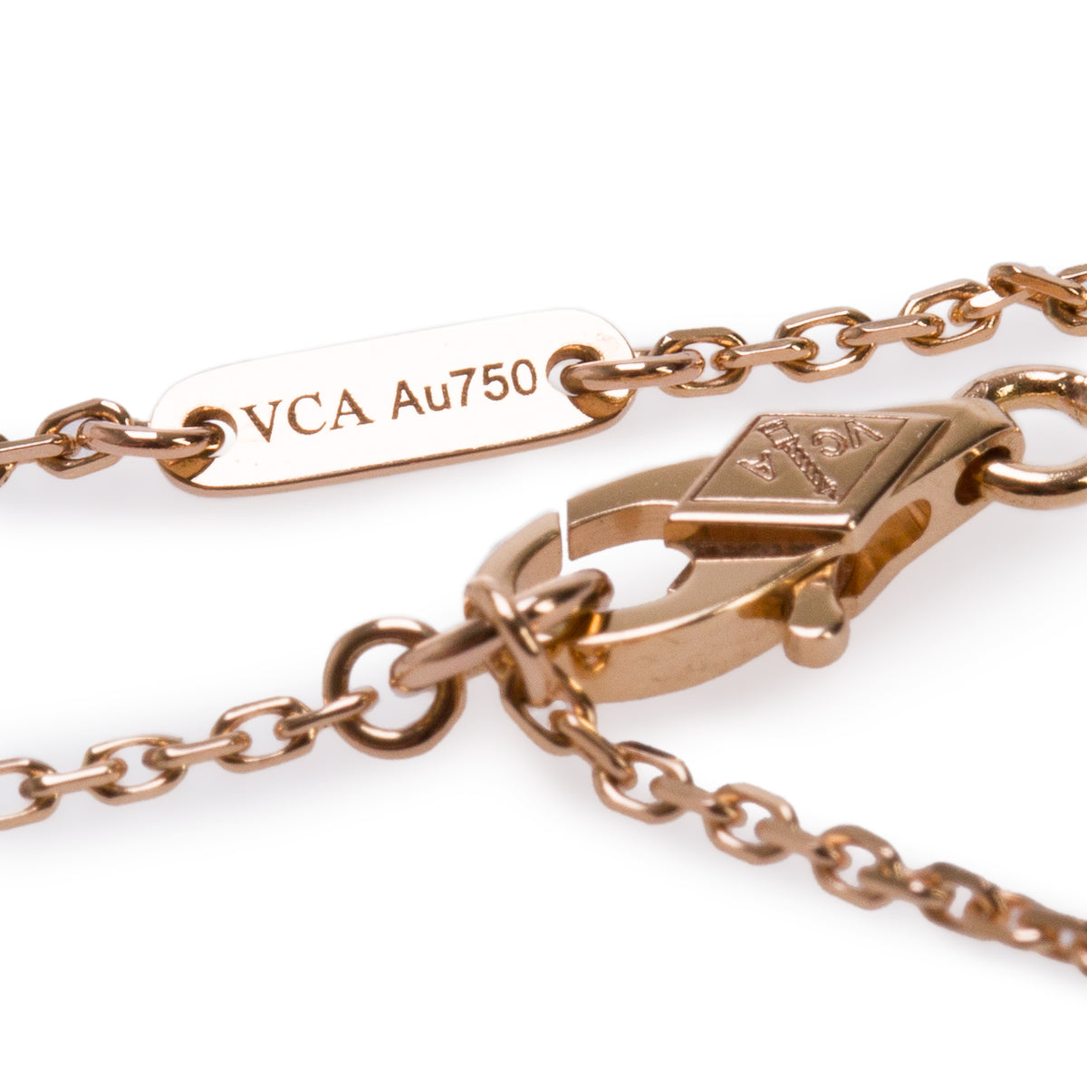 Van Cleef & Arpels 2022 18k Rose Gold Sweet Alhambra Carnelian Pendant Necklace w/ Box & Certificate