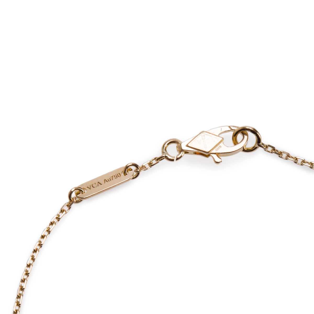 Van Cleef & Arpels 2024 18k Yellow Gold Sweet Alhambra 1 Motif Mother of Pearl Bracelet w/ Box, Receipt & Certificate