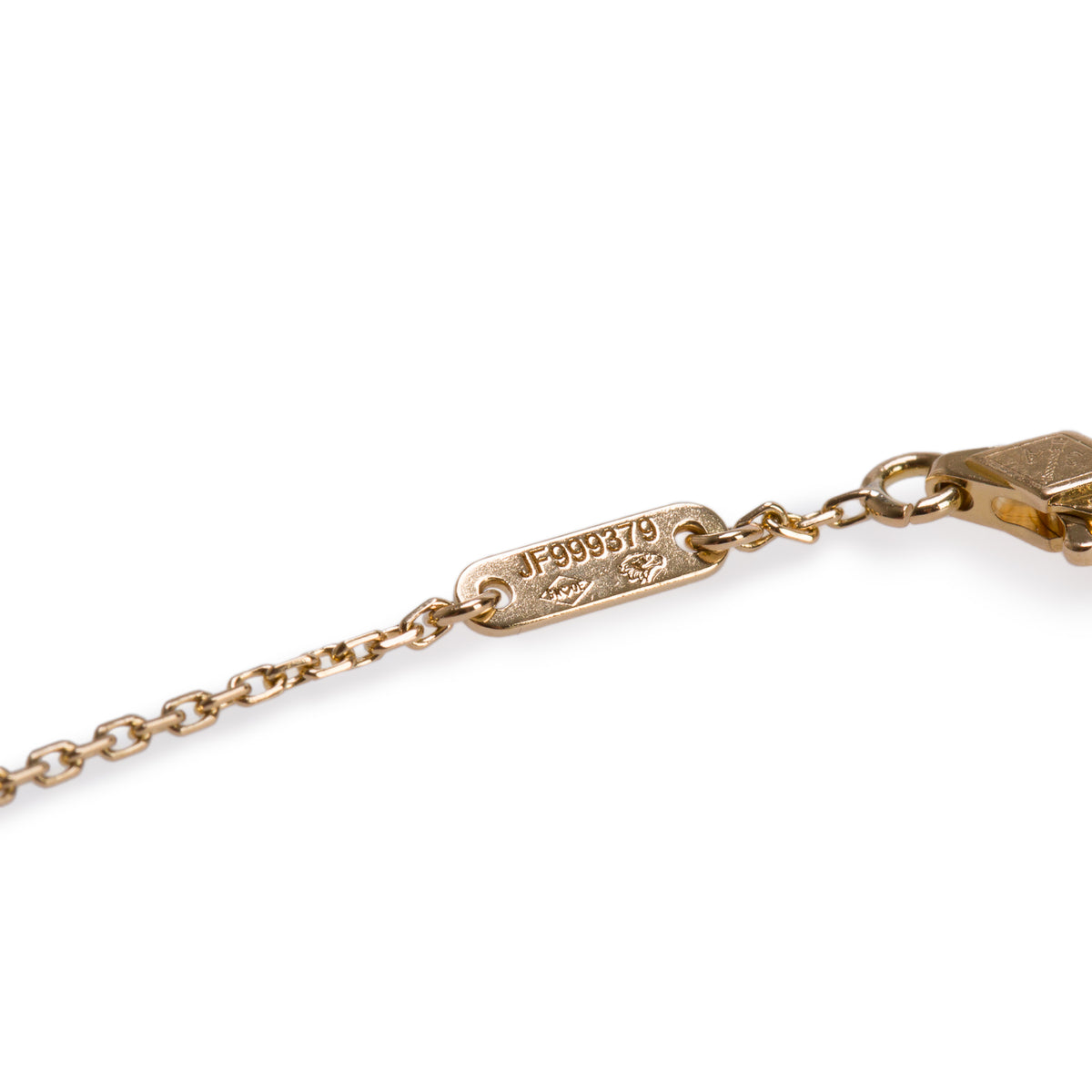 Van Cleef & Arpels 2024 18k Yellow Gold Sweet Alhambra 1 Motif Mother of Pearl Bracelet w/ Box, Receipt & Certificate
