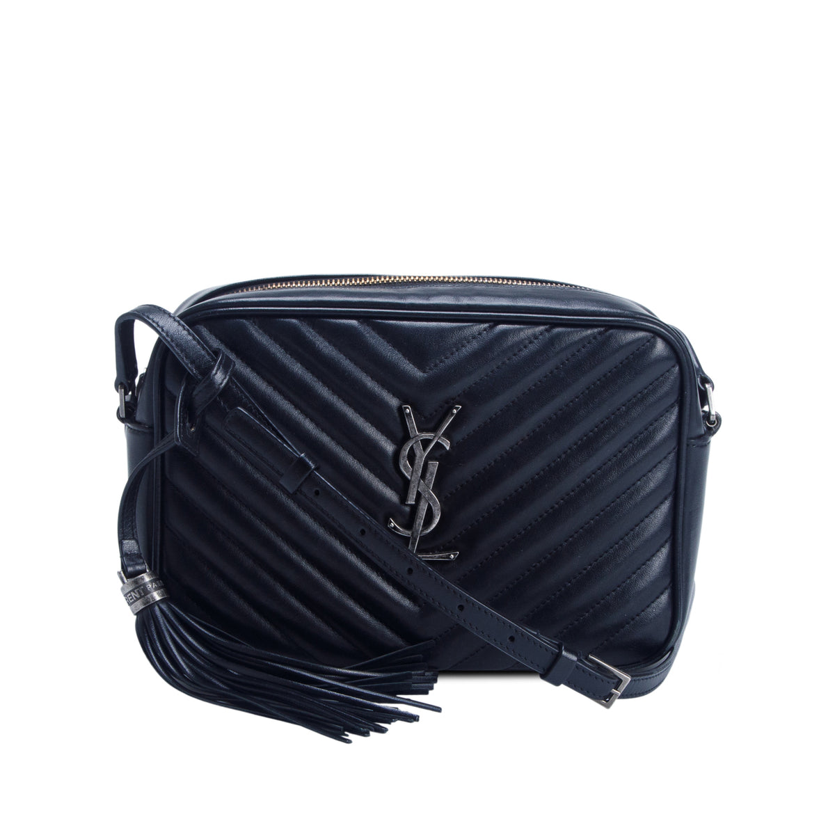 Saint Laurent 2020 Black Calfskin Matelasse Monogram Lou Camera Bag