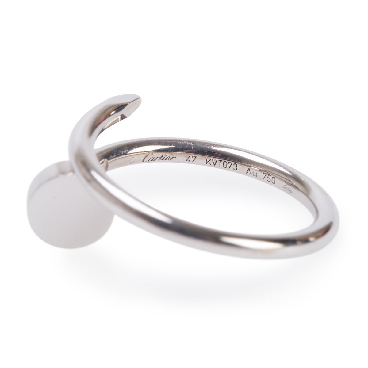 Cartier 2023 18k White Gold Juste Un Clou Ring, Small Model, Size 47 4 w/ Box & Certificate