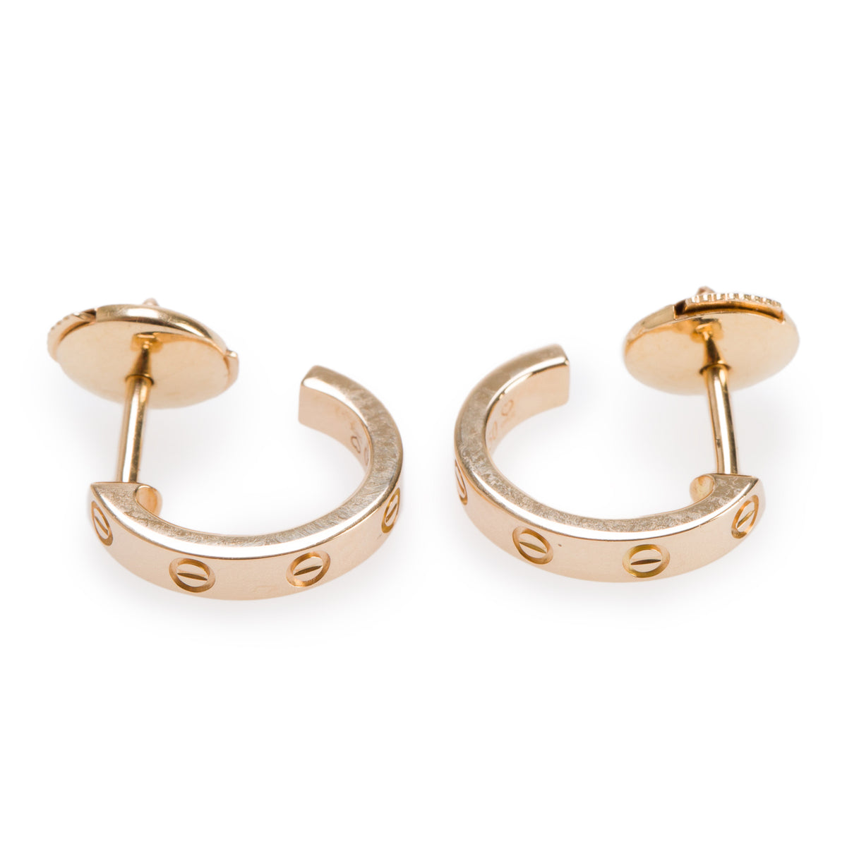 Cartier 2022 18k Yellow Gold Love Hoop Earrings, Small Model w/ Box