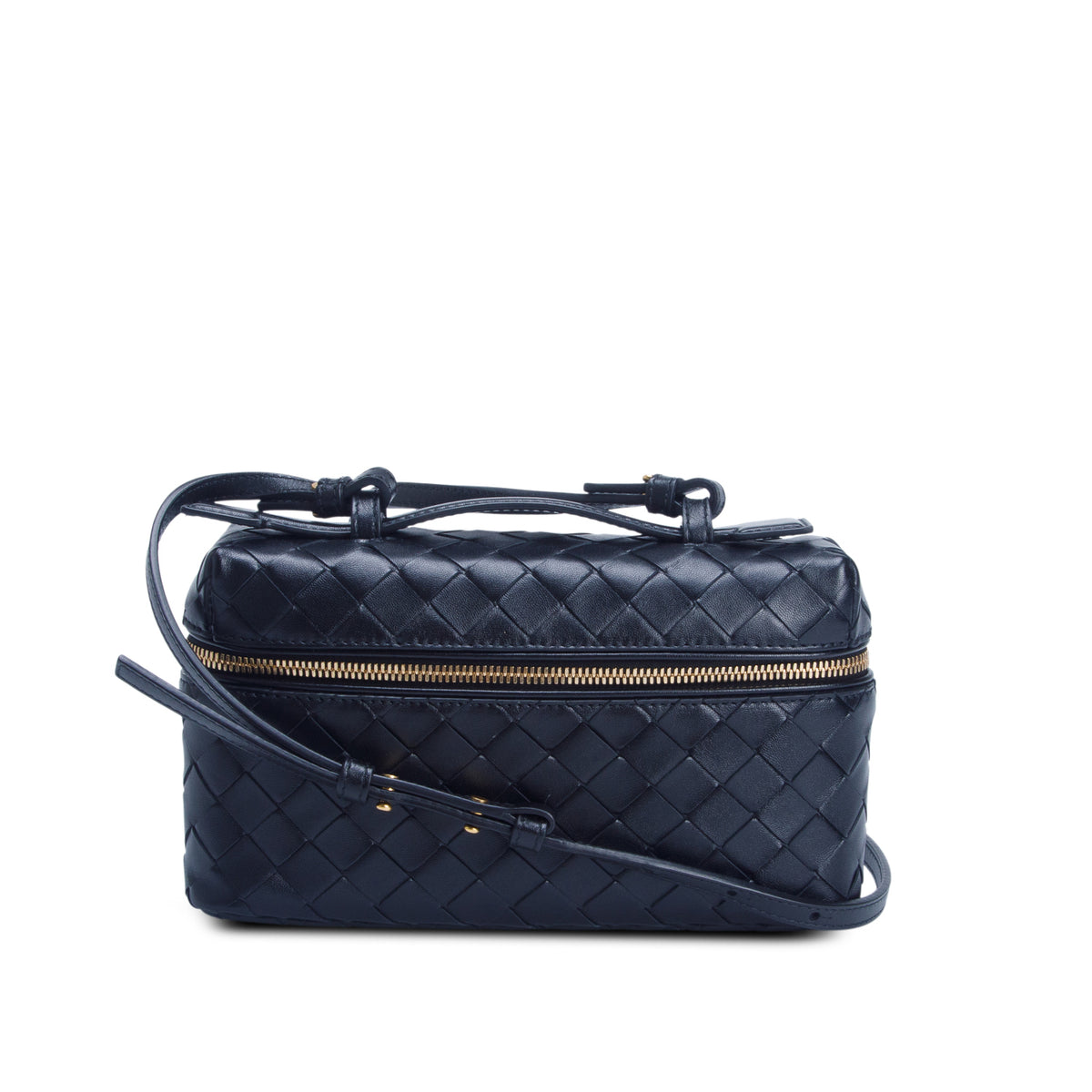 Bottega Veneta Black Nappa Intrecciato Bang Bang Vanity Case w/ Strap