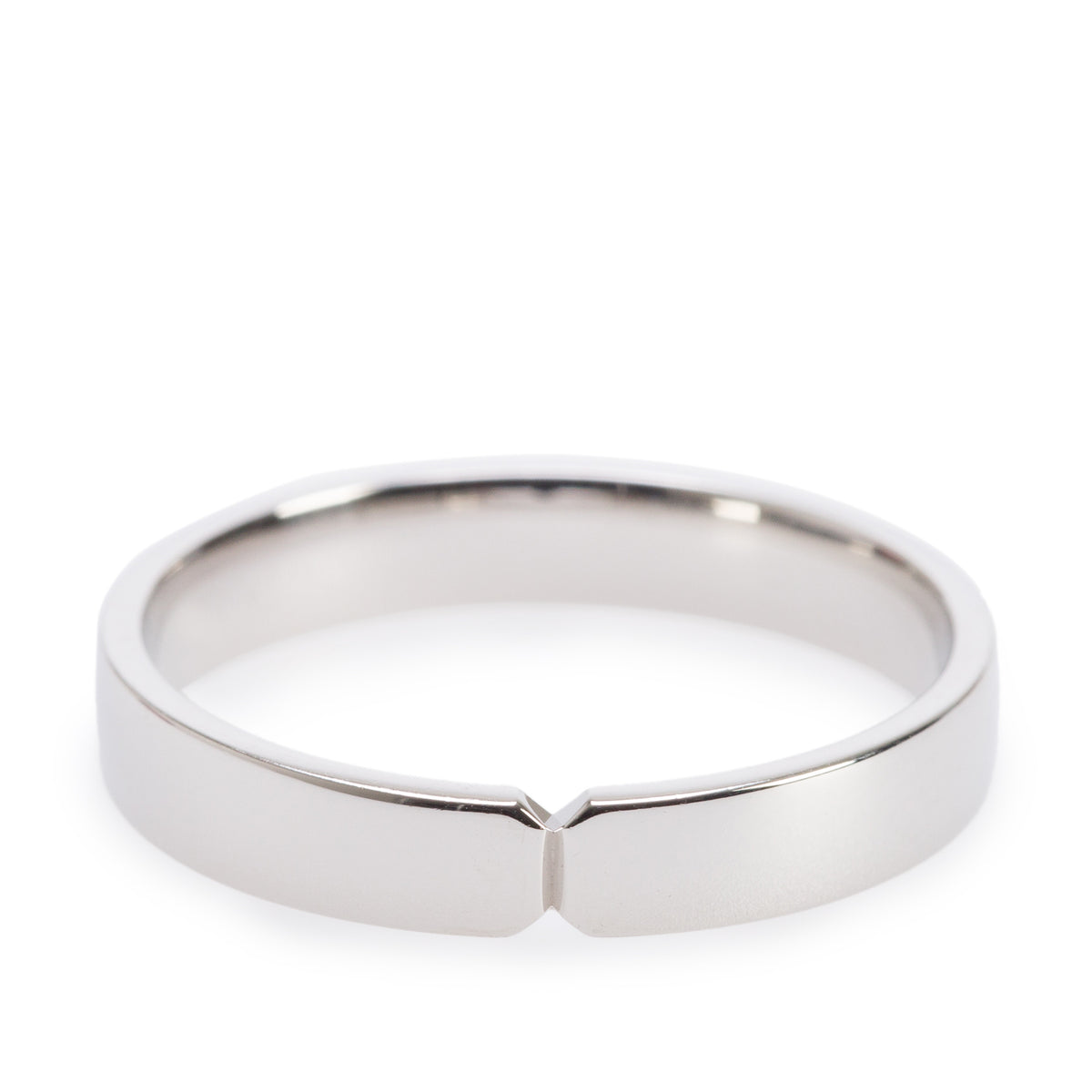 Hermes Platinum Ever Kelly Wedding Band Ring, Large Model, Size 57 8 w/ Box