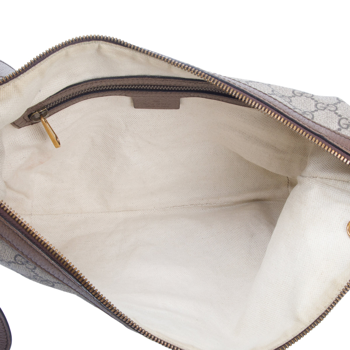 Gucci GG Supreme Monogram Textured Dollar Calfskin Web Small Ophidia Half Moon Hobo