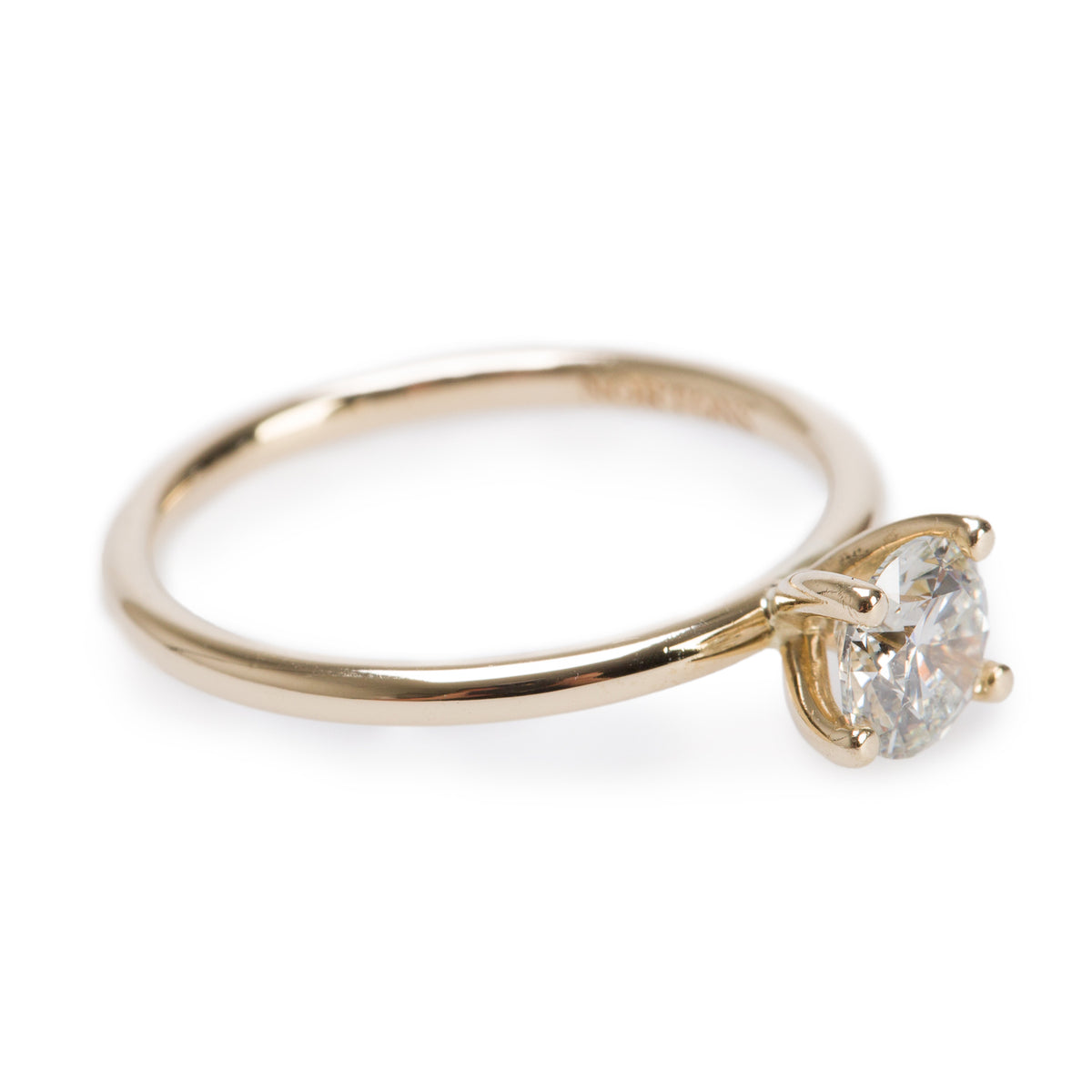 14k Yellow Gold 0.65 ct. Round Cut Diamond Solitaire Engagement Ring, Size 6.5