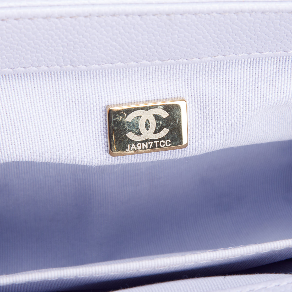 Chanel Purple Quilted Caviar Leather Small Boy Bag w/ Box