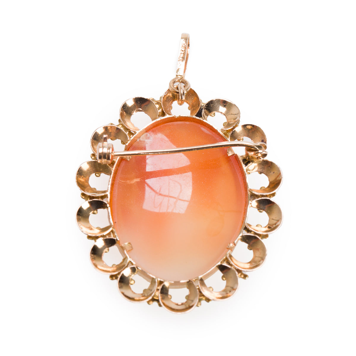 Antique 18k Yellow Gold Cameo Brooch/Pendant