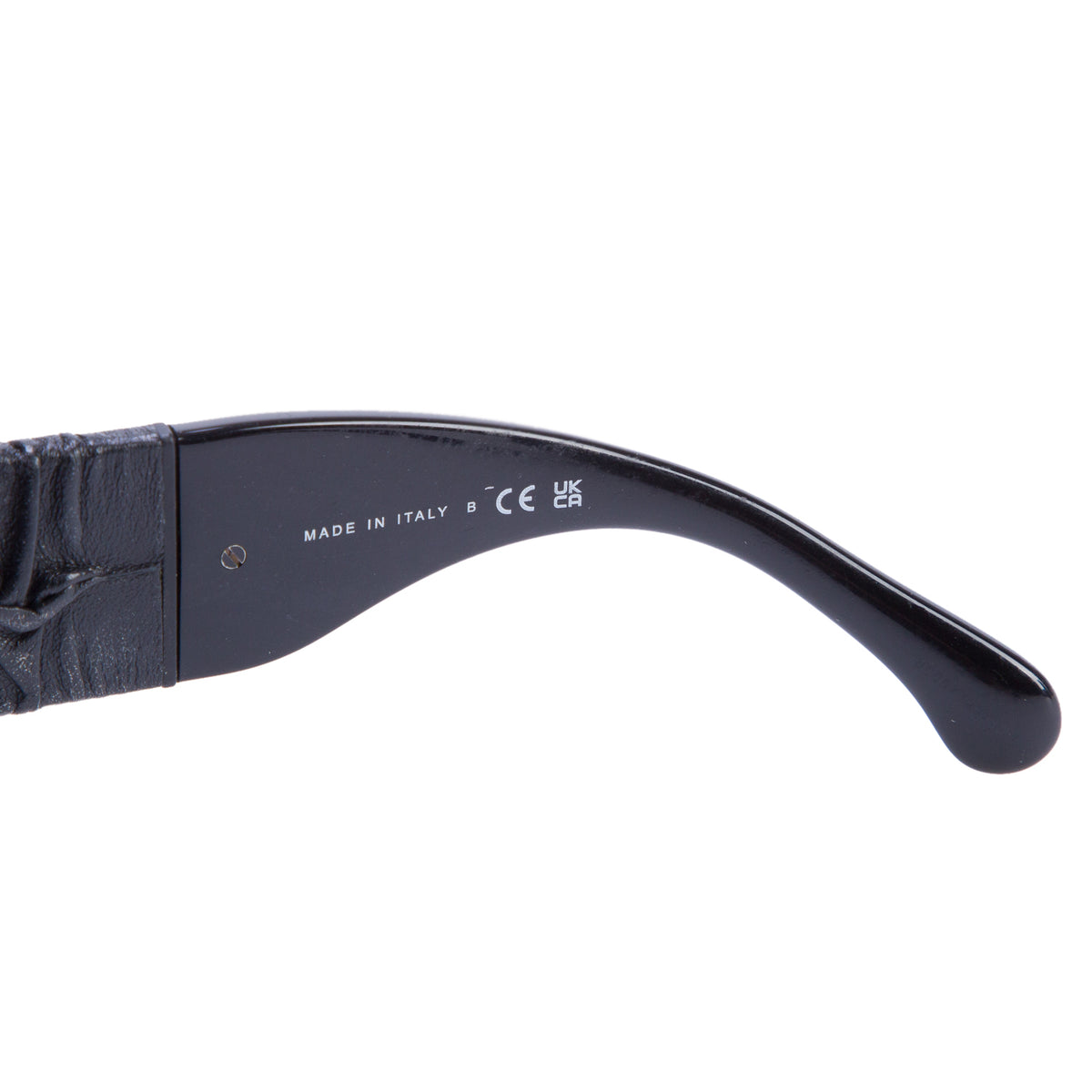 Chanel 5473Q Black Acetate Calfskin Monochrome Polarized Square Sunglasses w/ Case