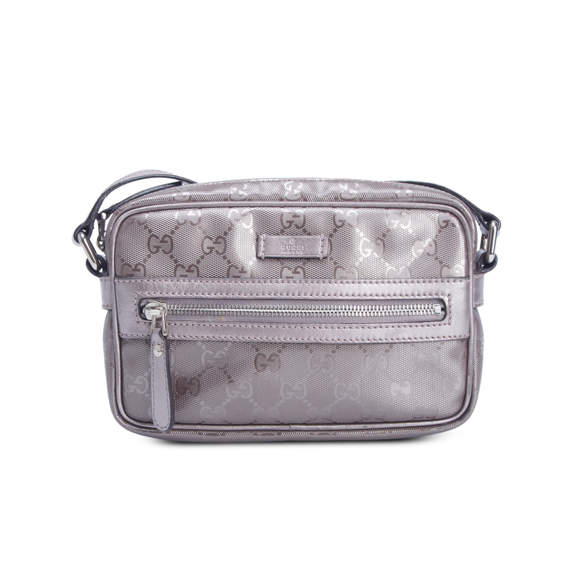 Gucci Metallic Purple Imprime Monogram Small Shoulder Bag