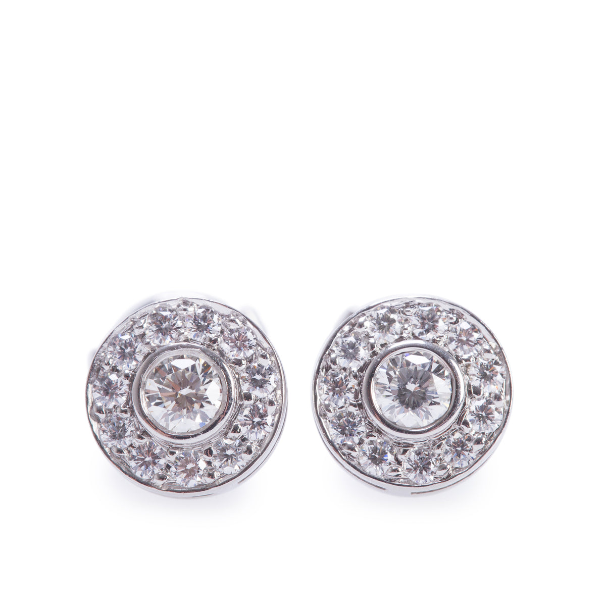 Tiffany & Co. Platinum Diamond Circlet Stud Earrings w/ Box
