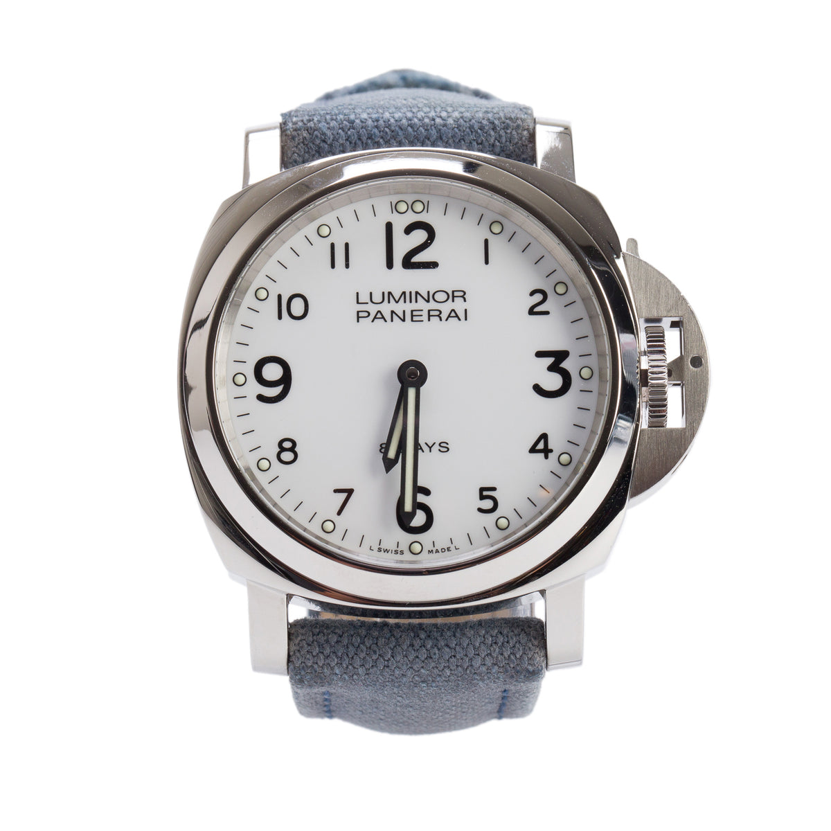 Panerai Stainless Steel Luminor Base 8 Days 44 MM Manual Watch White Dial PAM00561 w/ Box & Papers
