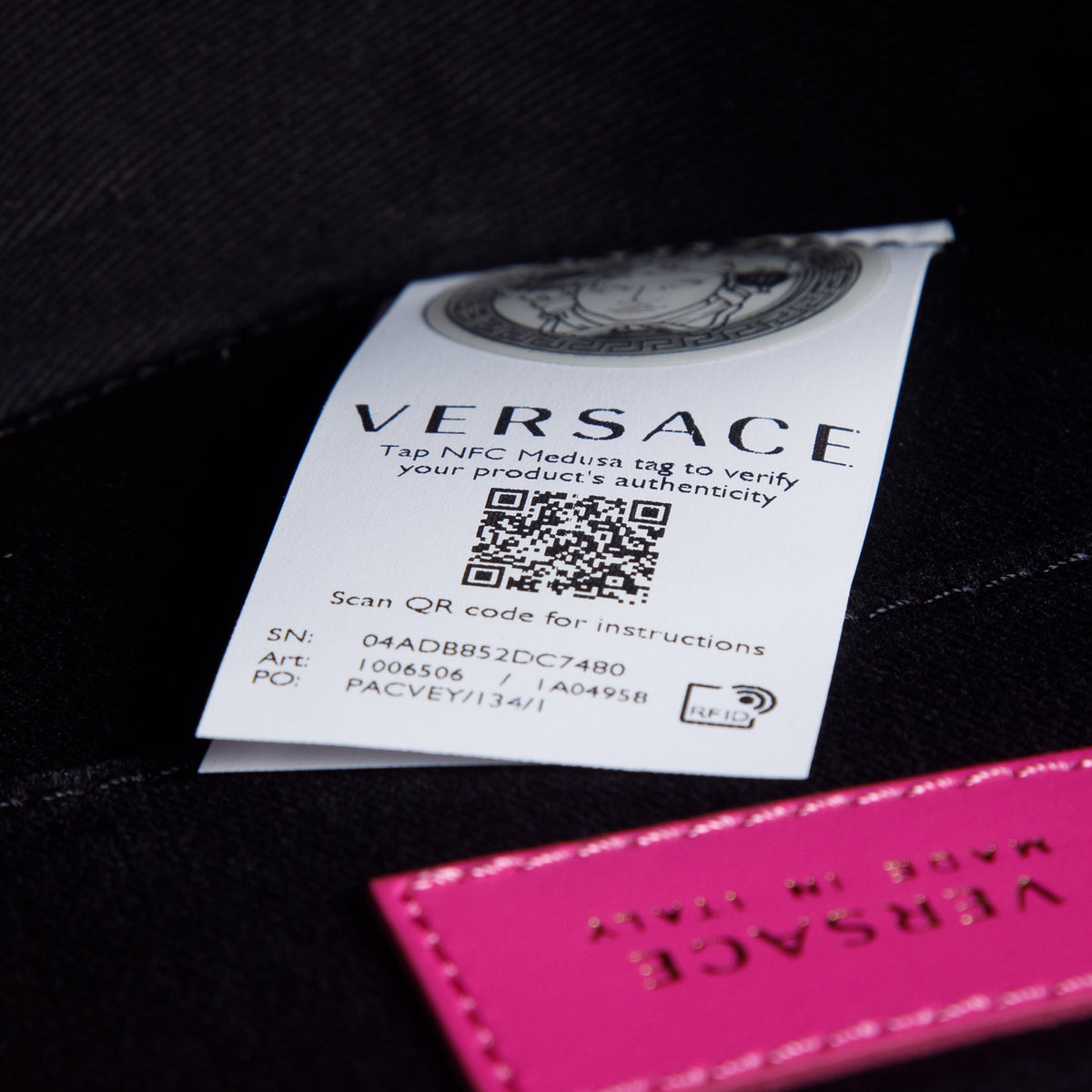 Versace Pink Satin Medusa Heart Bag w/ Box