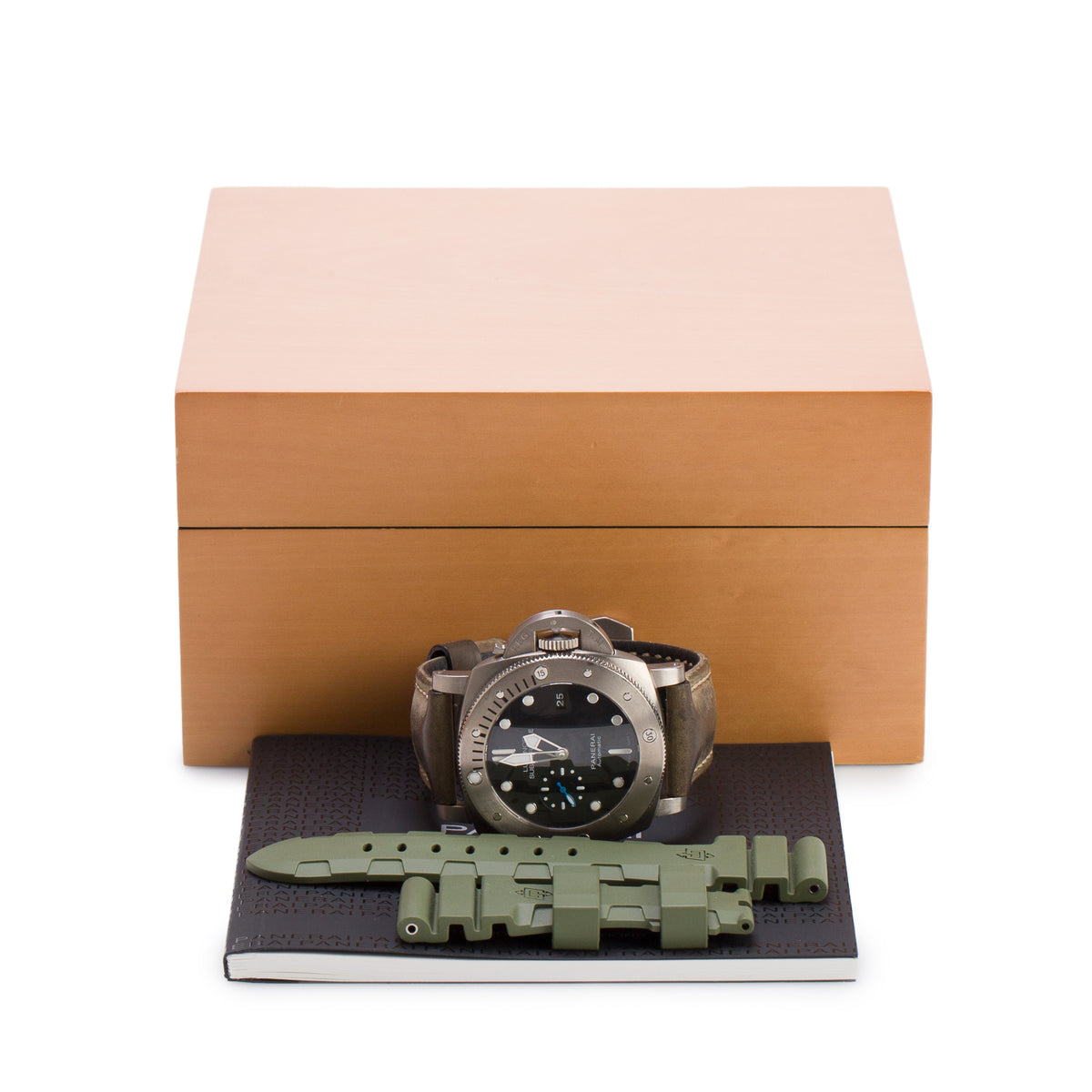 Panerai Titanium Luminor Submersible 47 MM Automatic Watch Black Dial PAM01305 w/ Box
