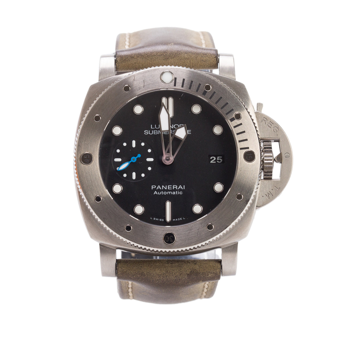 Panerai Titanium Luminor Submersible 47 MM Automatic Watch Black Dial PAM01305 w/ Box