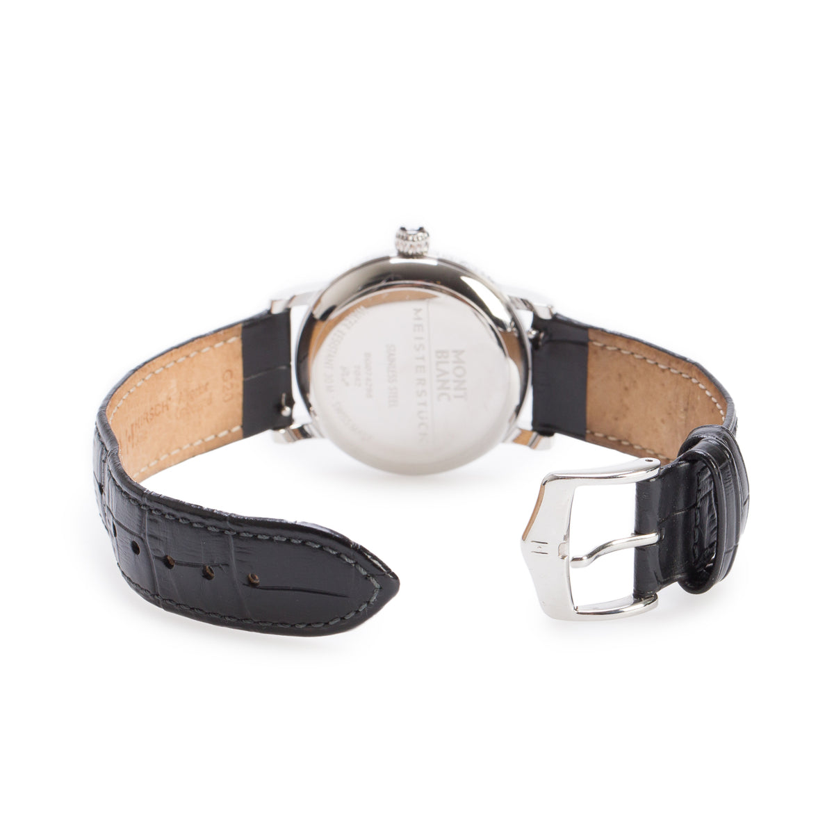 Montblanc Stainless Steel Star 36 MM Quartz Watch Black Dial 7042