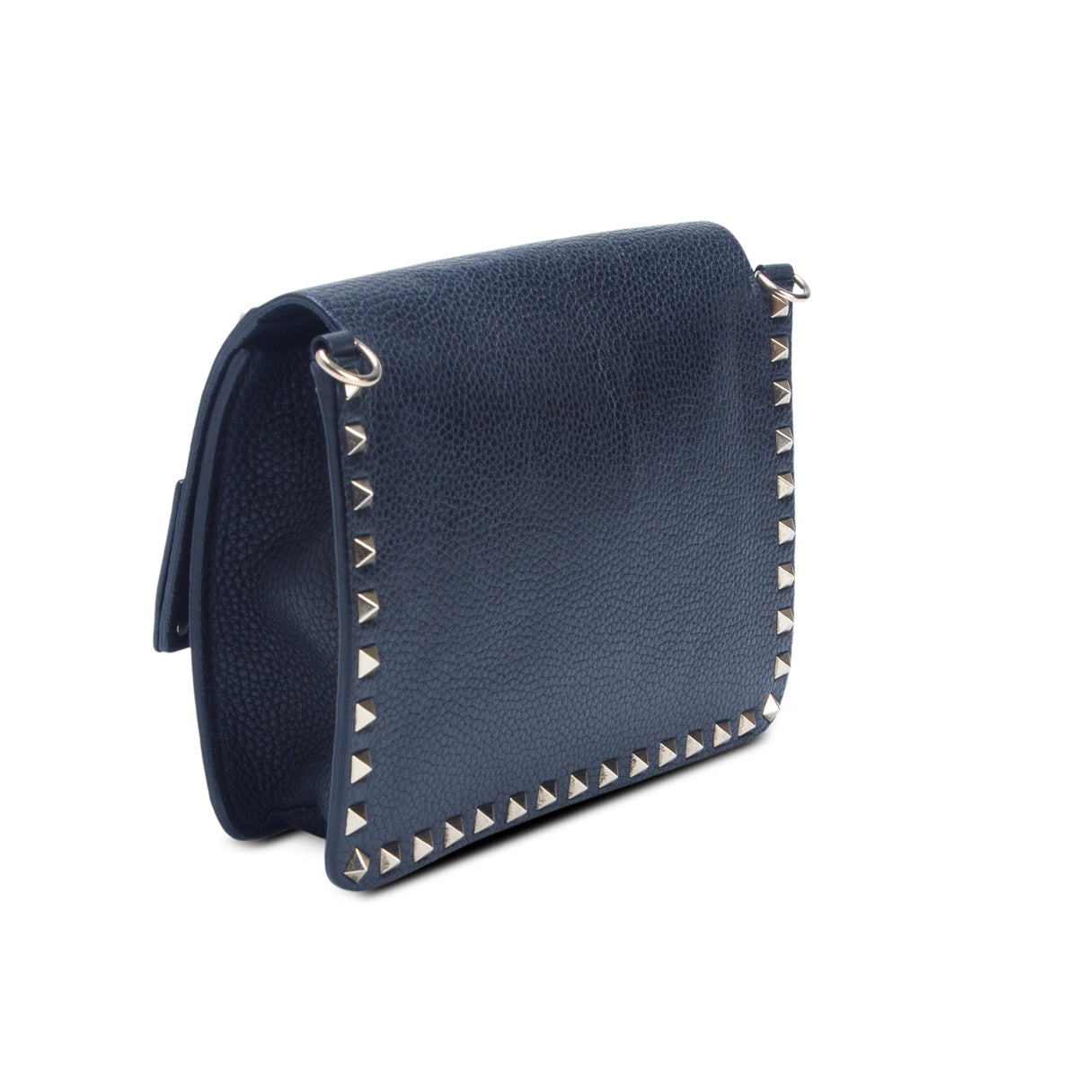 Valentino Black Vitello Rockstud Side Slip Crossbody