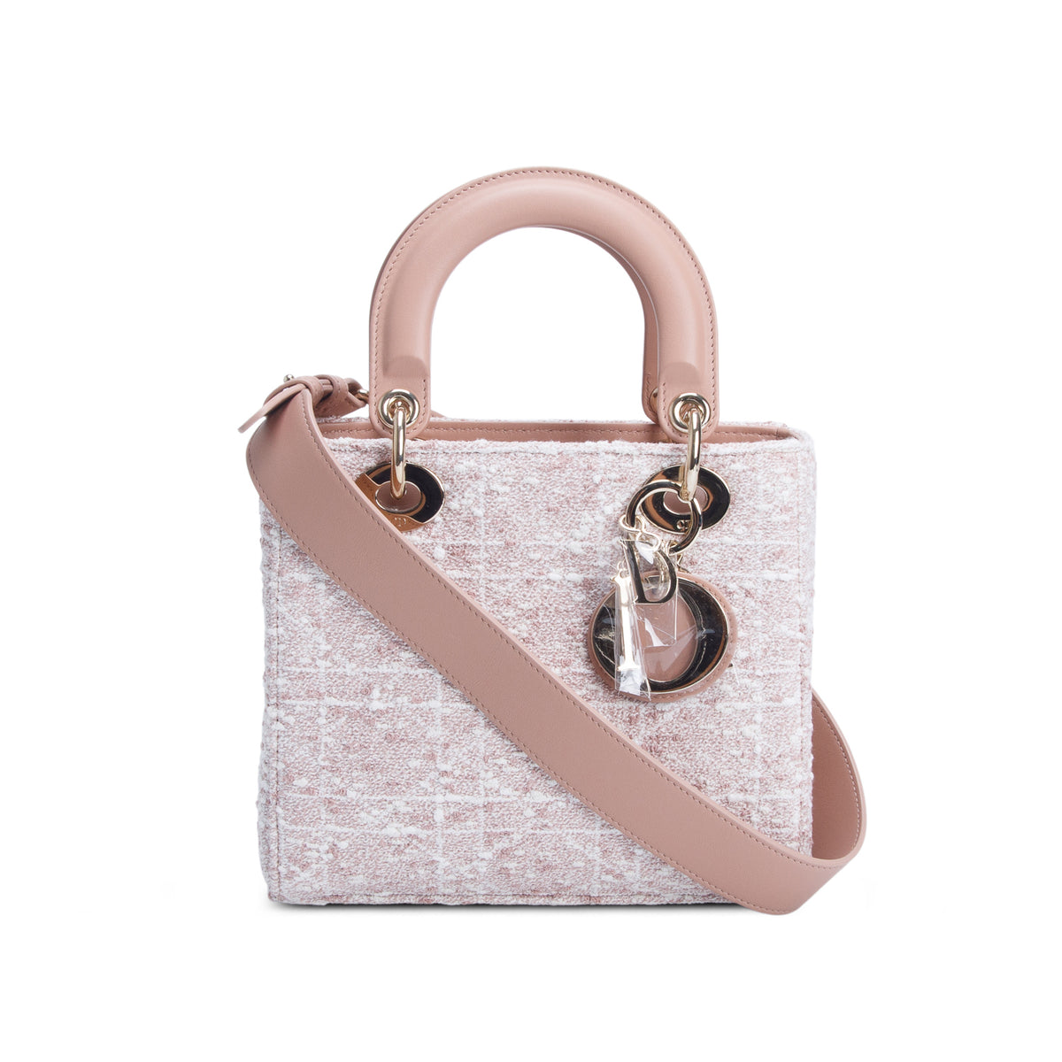 Christian Dior 2025 Pink Tweed Cannage Small My ABC Lady Dior w/ Strap