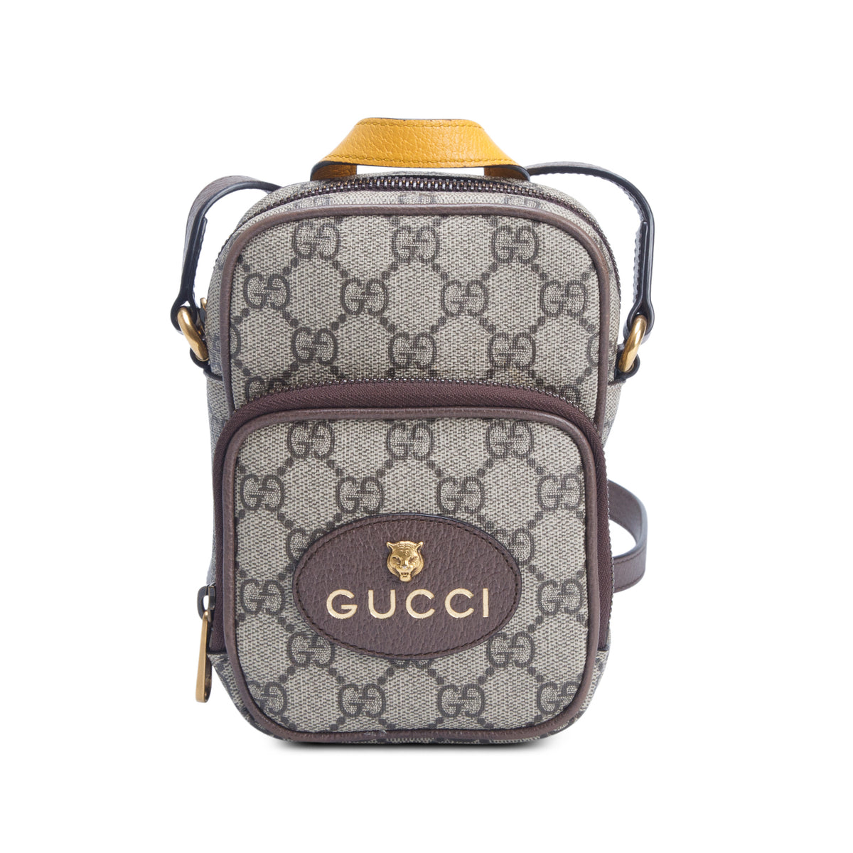 Gucci GG Supreme Monogram Mini Neo Vintage Double Zip Messenger Bag