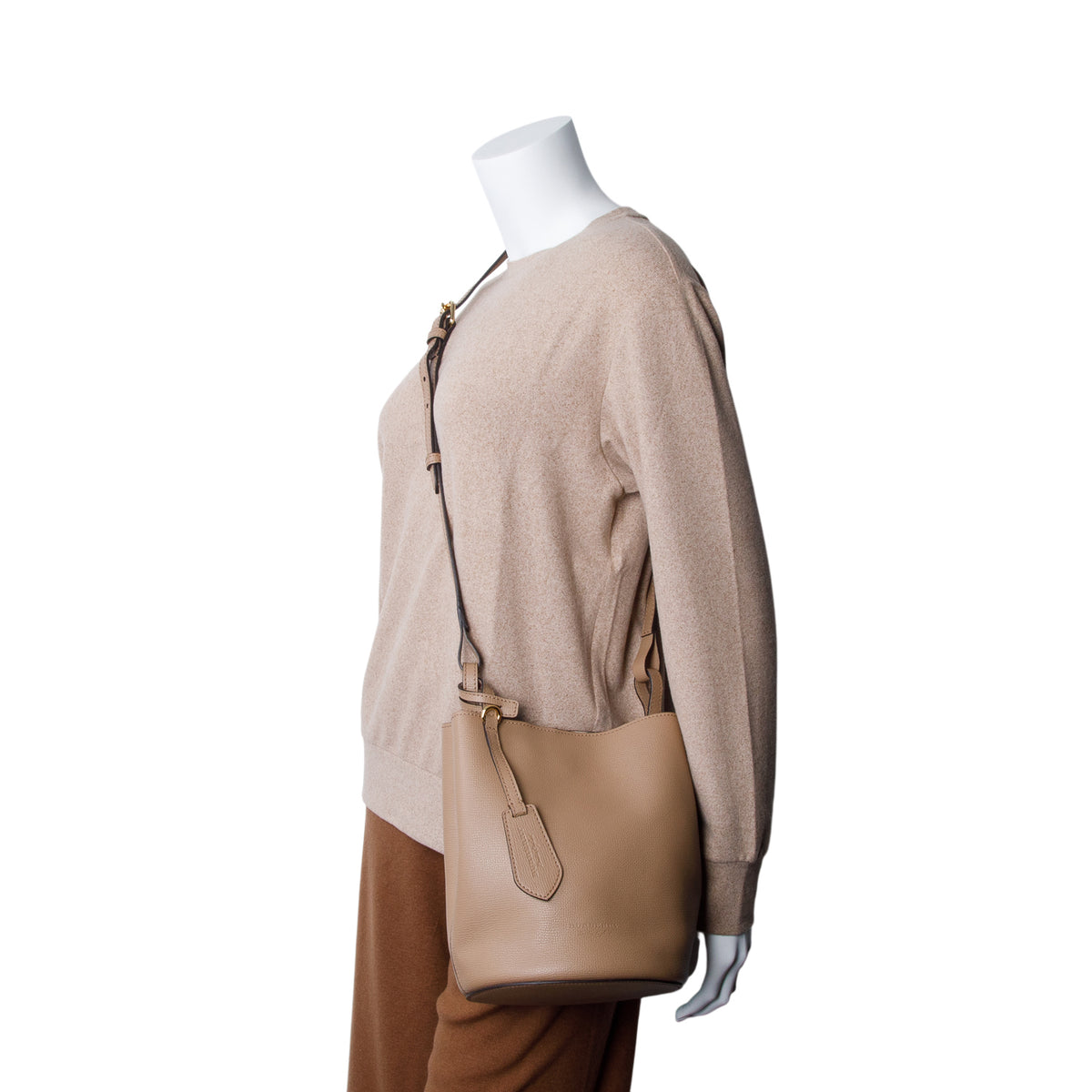 Burberry Brown Calfskin Small Lorne Bucket Crossbody