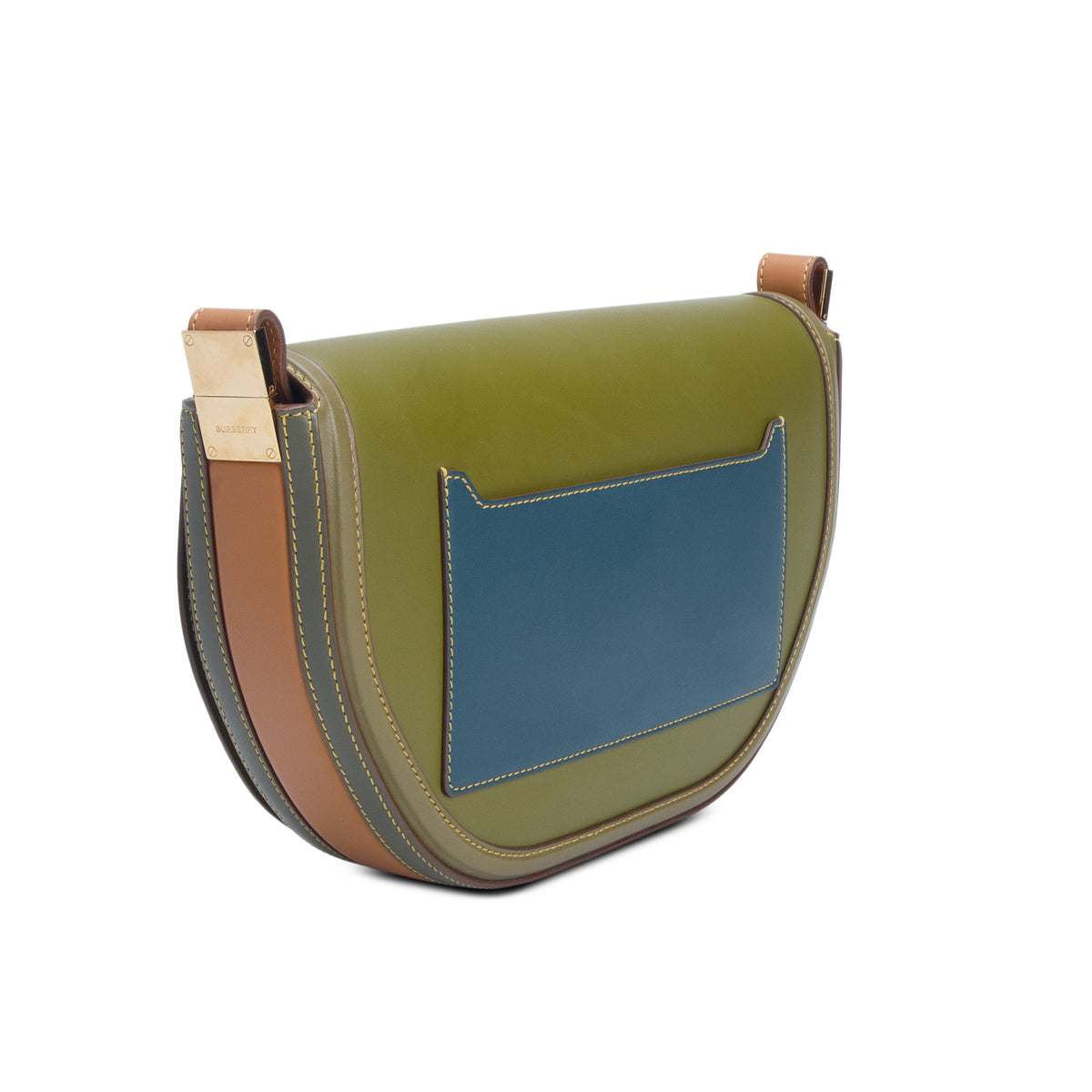 Burberry Green Calfskin Medium Olympia Shoulder Bag