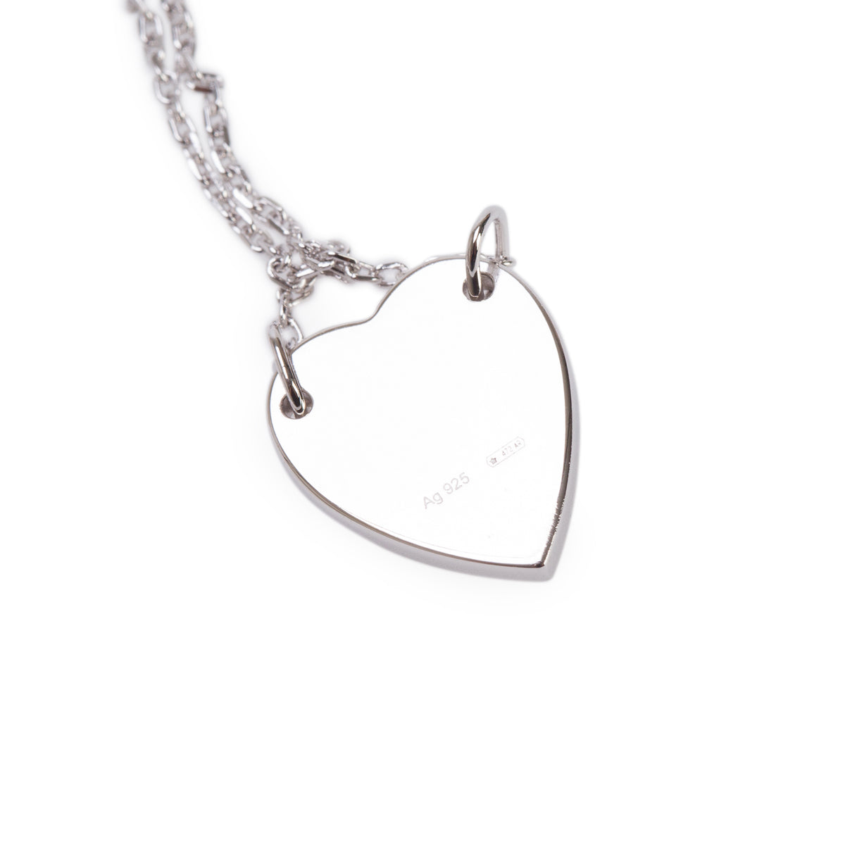 Gucci Sterling Silver Trademark Heart Bracelet, Size 18