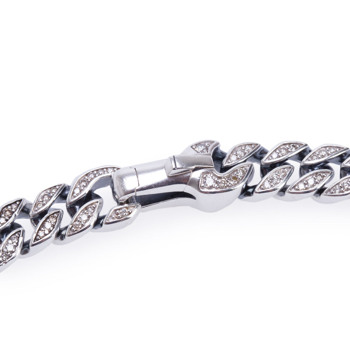 David Yurman Sterling Silver Diamond 8 MM Curb Chain Link Necklace, 20" w/ Box