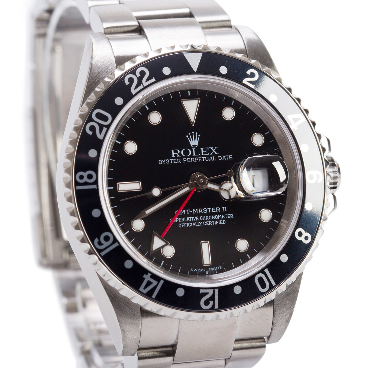Rolex Stainless Steel GMT-Master II 40 MM Watch Black Dial 16710 w/ Box & Papers