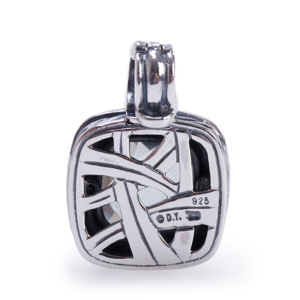 David Yurman Sterling Silver Prasiolite & Diamond Albion Pendant, 11 MM