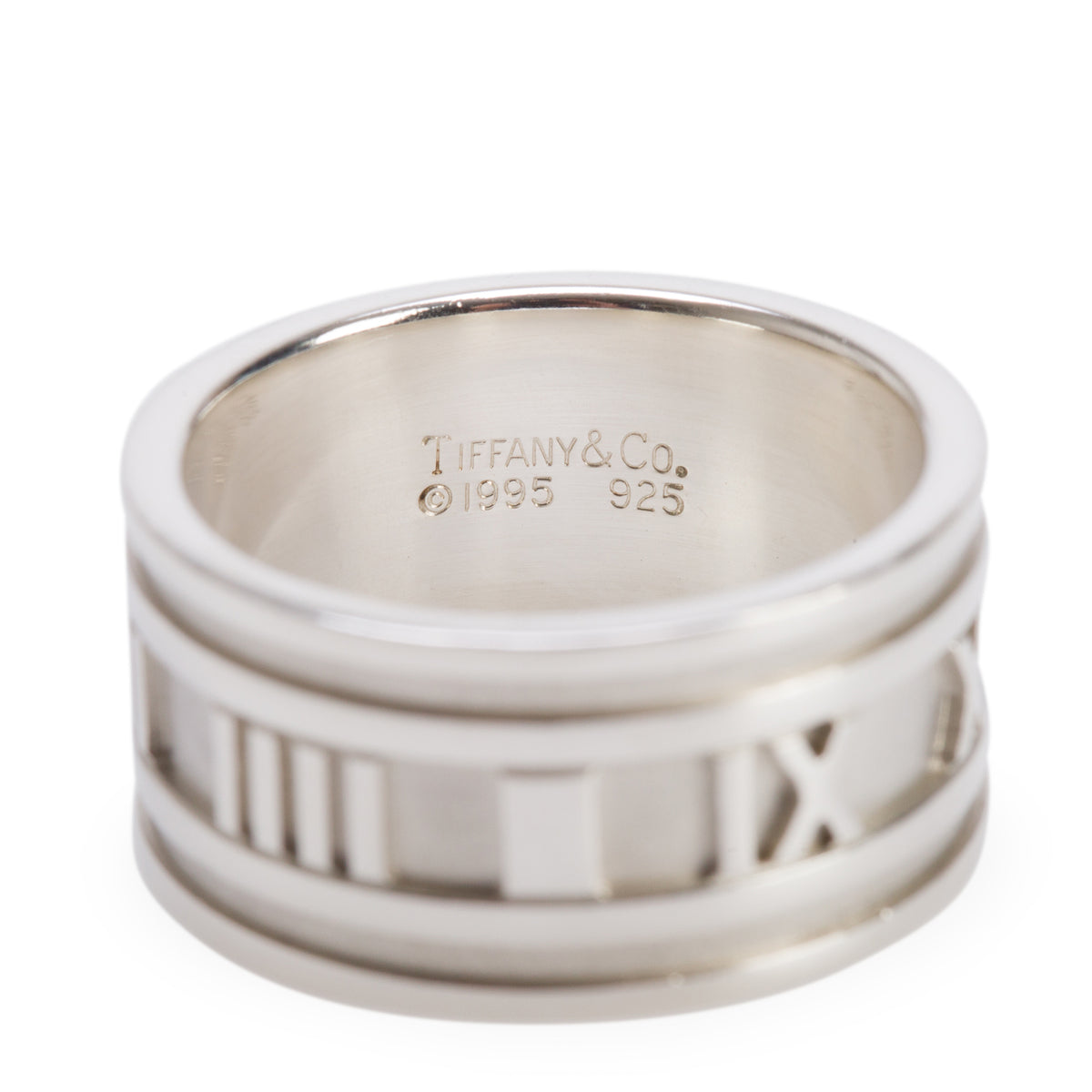 Tiffany & Co. Vintage Sterling Silver Wide Atlas Band Ring, Size 10.75