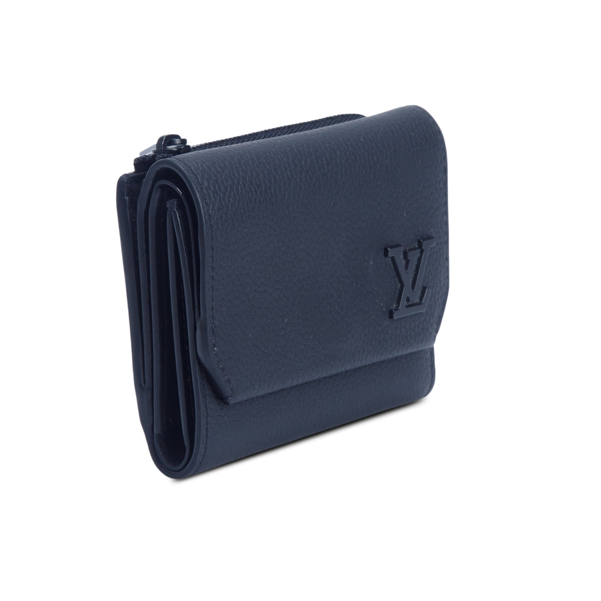 Louis Vuitton 2024 Black Taurillon Leather Aerogram Pilot Compact Wallet w/ Box & Receipt