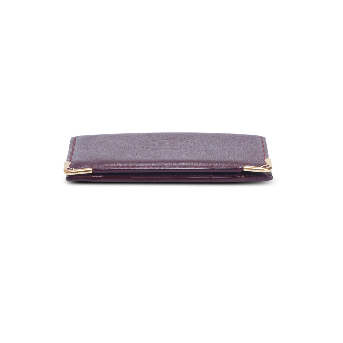 Cartier Burgundy Calfskin Monogram Must Bifold Card Holder w/ Box