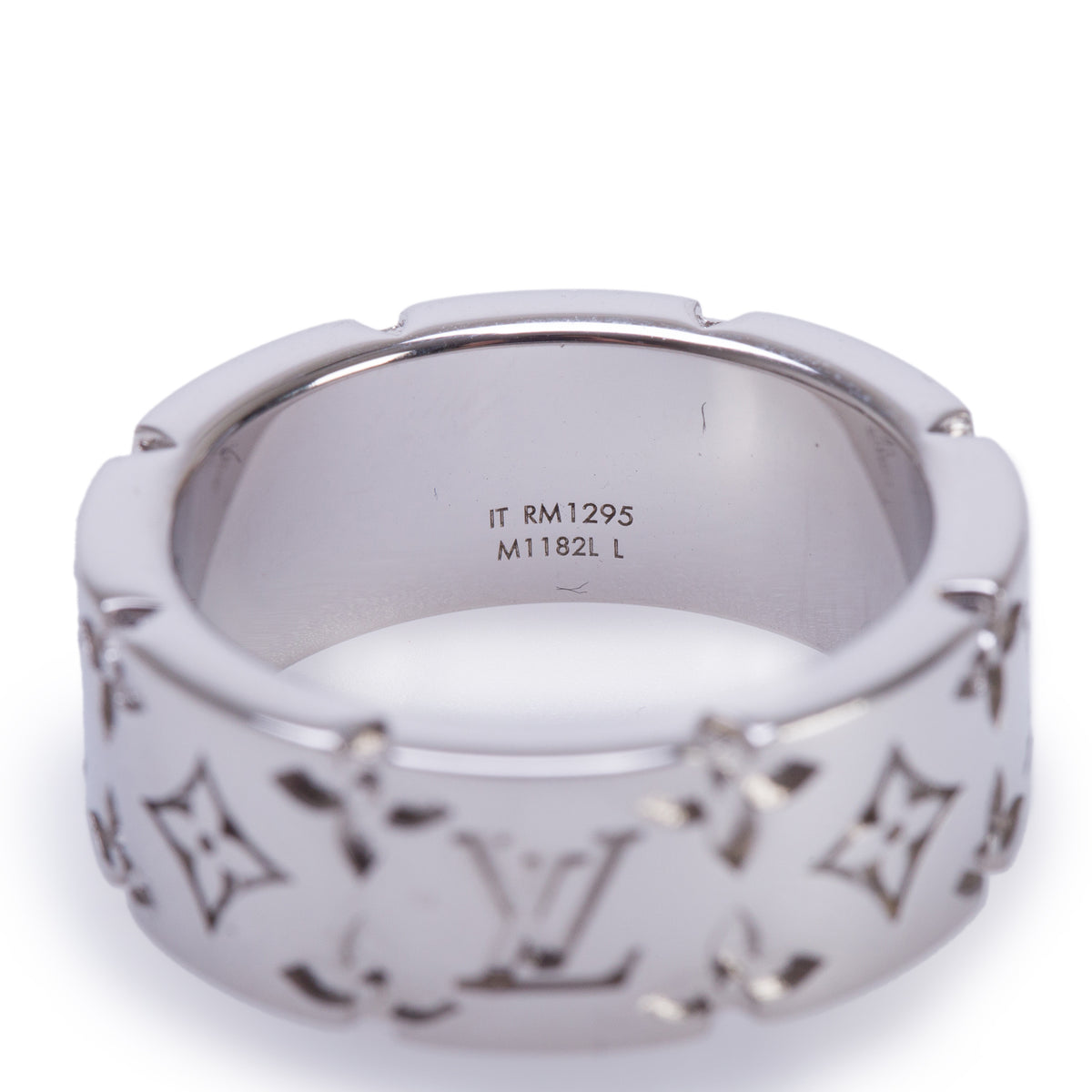 Louis Vuitton Palladium Plated Mosaic Ring, Size L 10