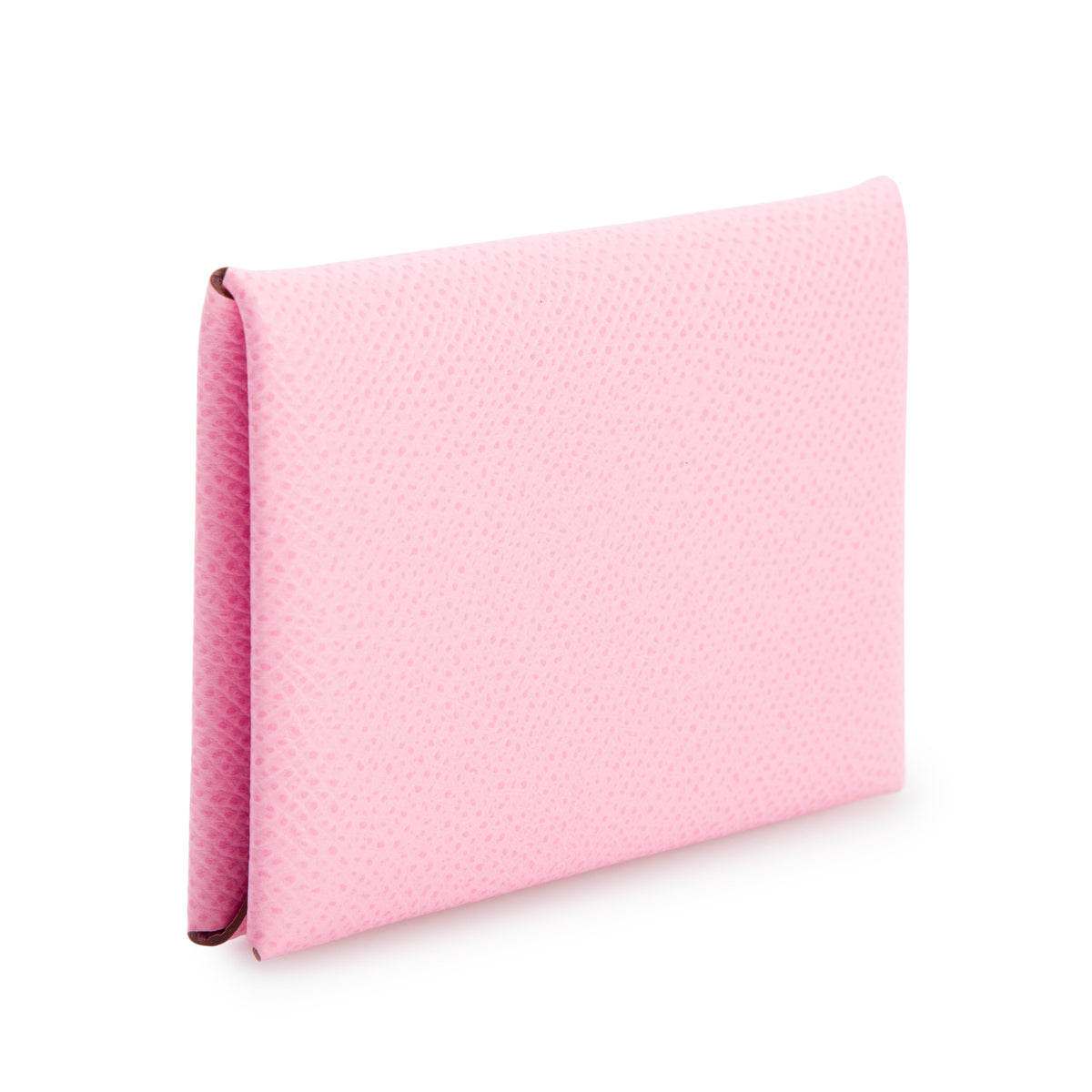 Hermes 2021 Rose Confetti Epsom Calvi Compact Card Holder w/ Box