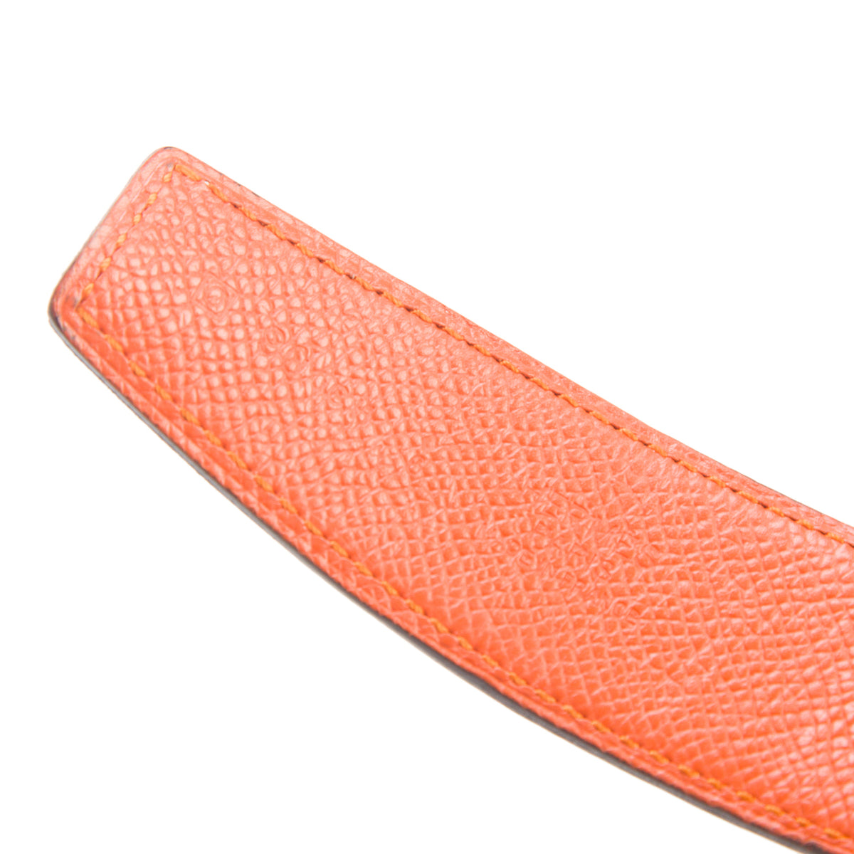 Hermes Blanc/Orange Swift & Epsom Leather Reversible 32 MM H Buckle Belt Kit, Size 80 w/ Box