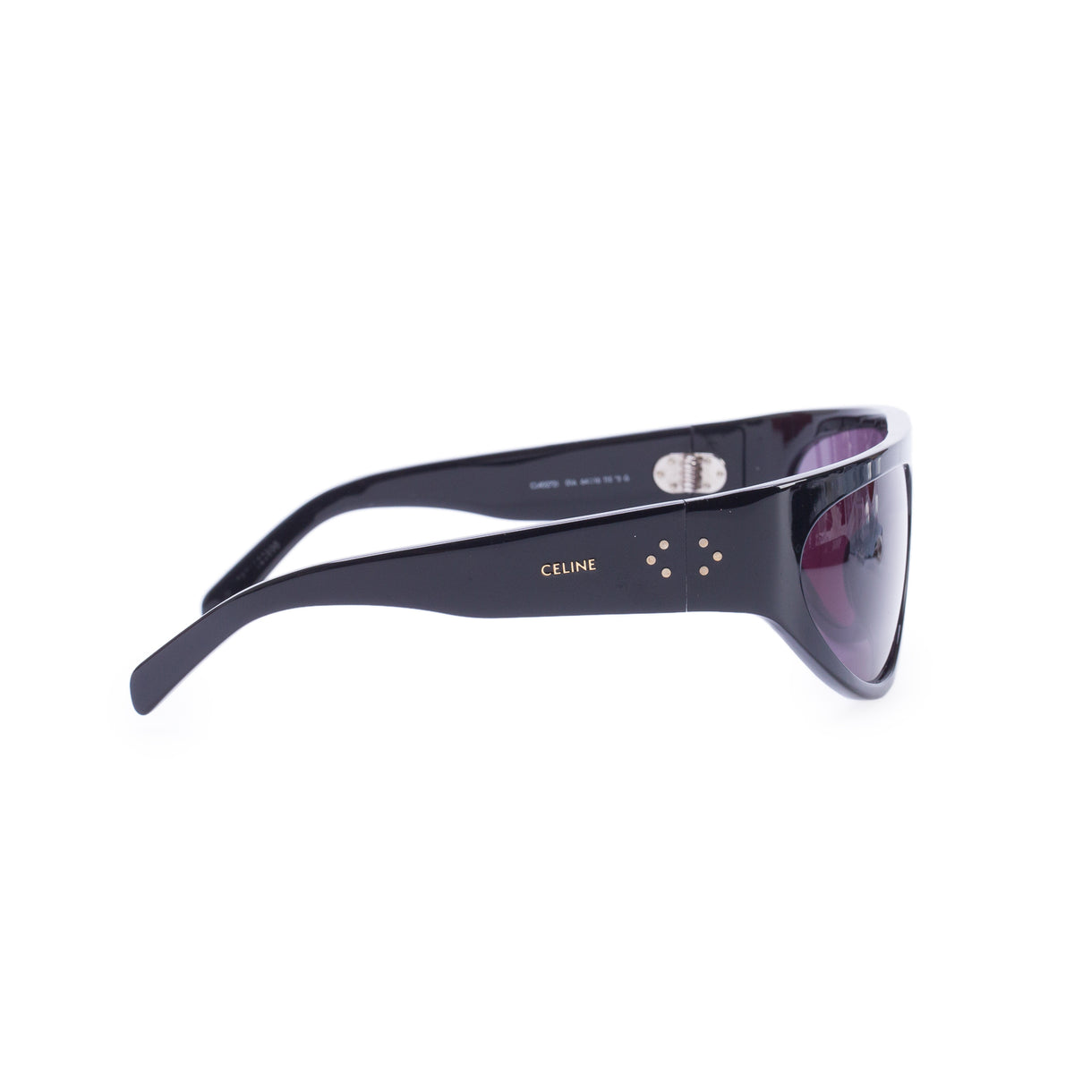 Celine CL402721 Black Acetate Square Shield Sunglasses w/ Case