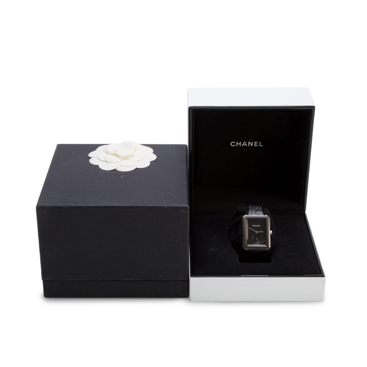 Chanel Stainless Steel Boy-Friend Watch Black Dial H5201 w/ Box & Papers