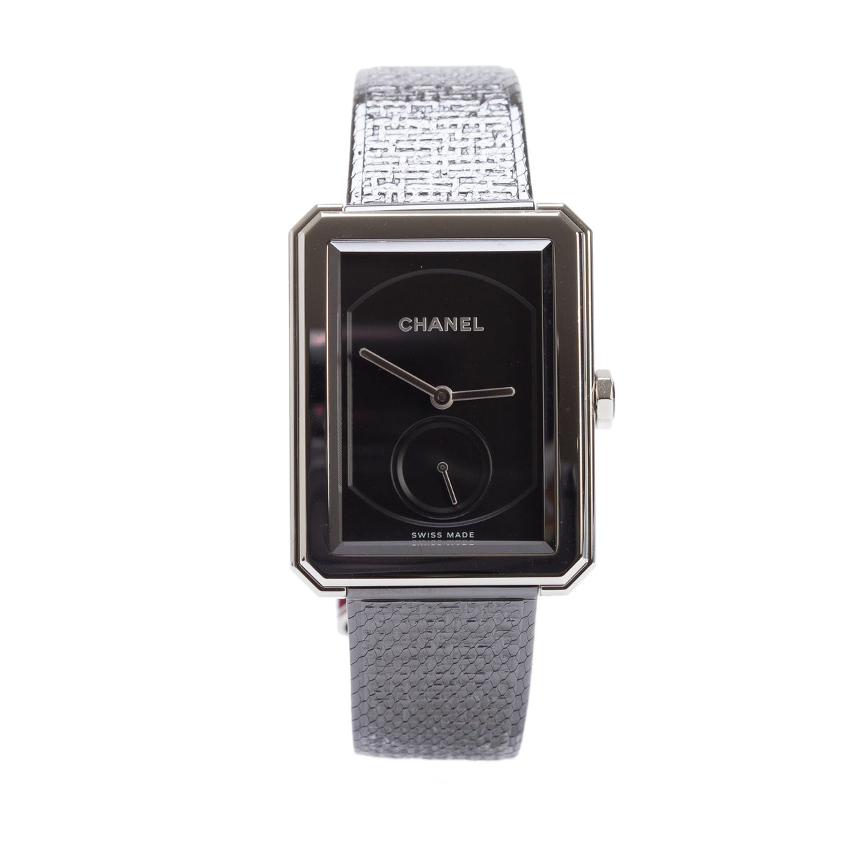 Chanel Stainless Steel Boy-Friend Watch Black Dial H5201 w/ Box & Papers
