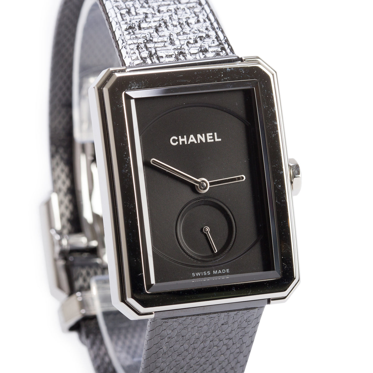Chanel Stainless Steel Boy-Friend Watch Black Dial H5201 w/ Box & Papers