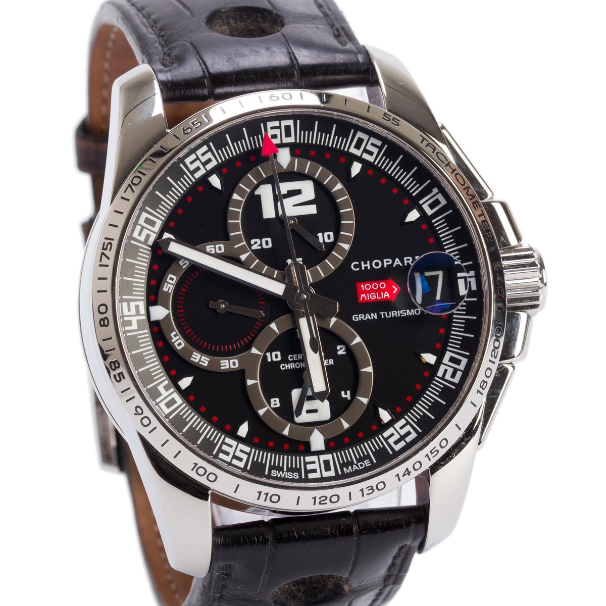 Chopard 2022 Stainless Steel Mille Miglia Gran Turismo GT XL 44 MM Automatic Chronograph Watch Black Dial w/ Box & Papers