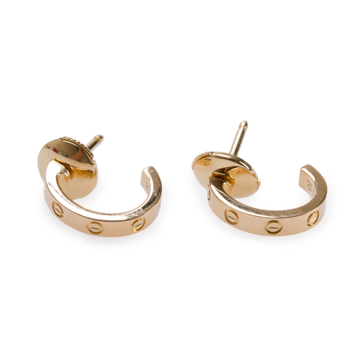 Cartier 2024 18k Yellow Gold Love Hoop Earrings, Small Model w/ Box, Receipt & Certificate